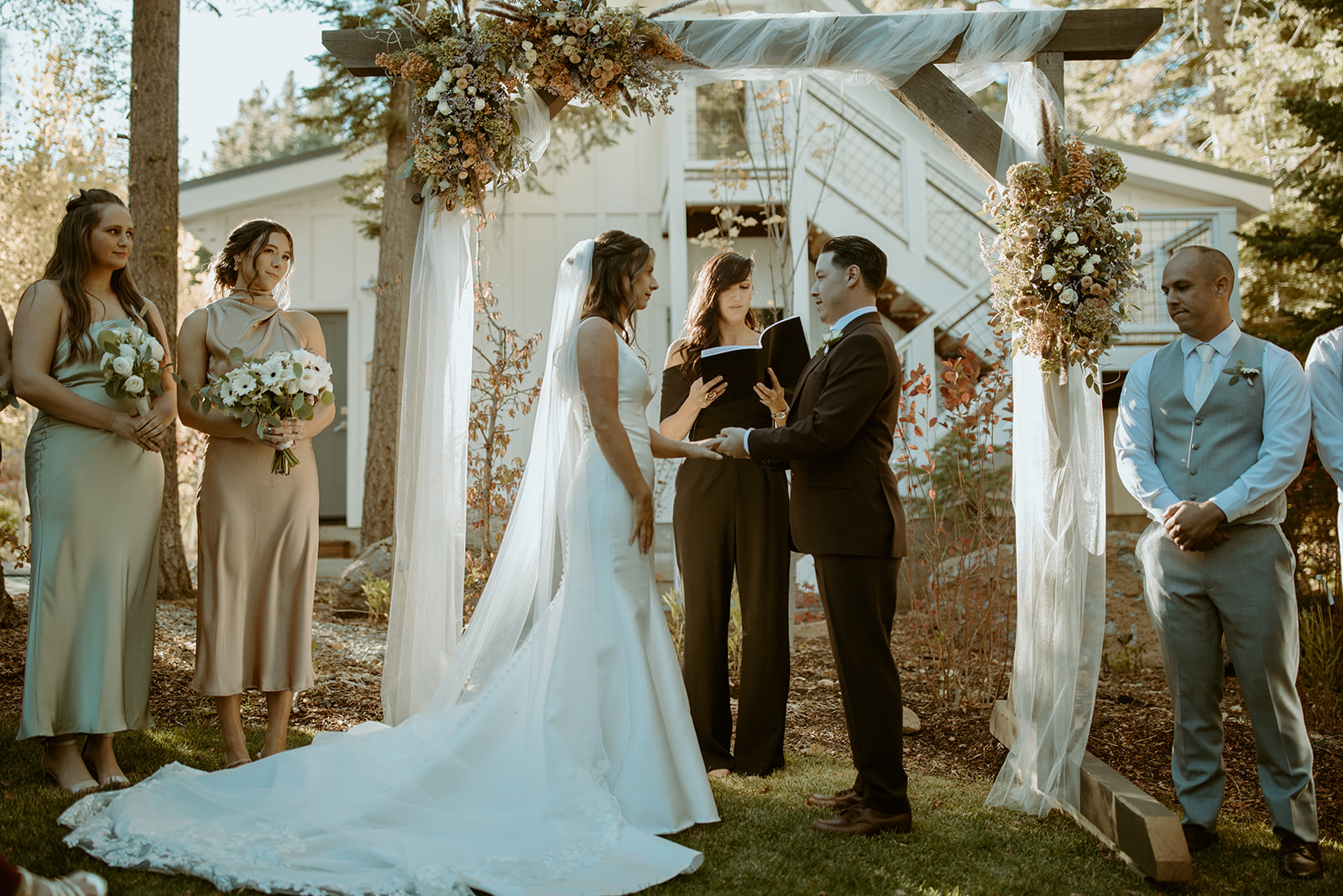Emily and Devin Beautiful outdoor October Wedding Ceremony - DJs In Reno