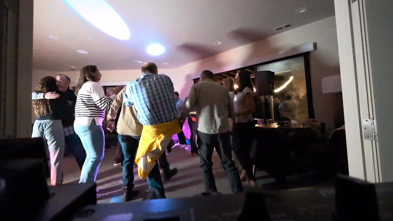 Guests on the dance floor for the last songs of the night