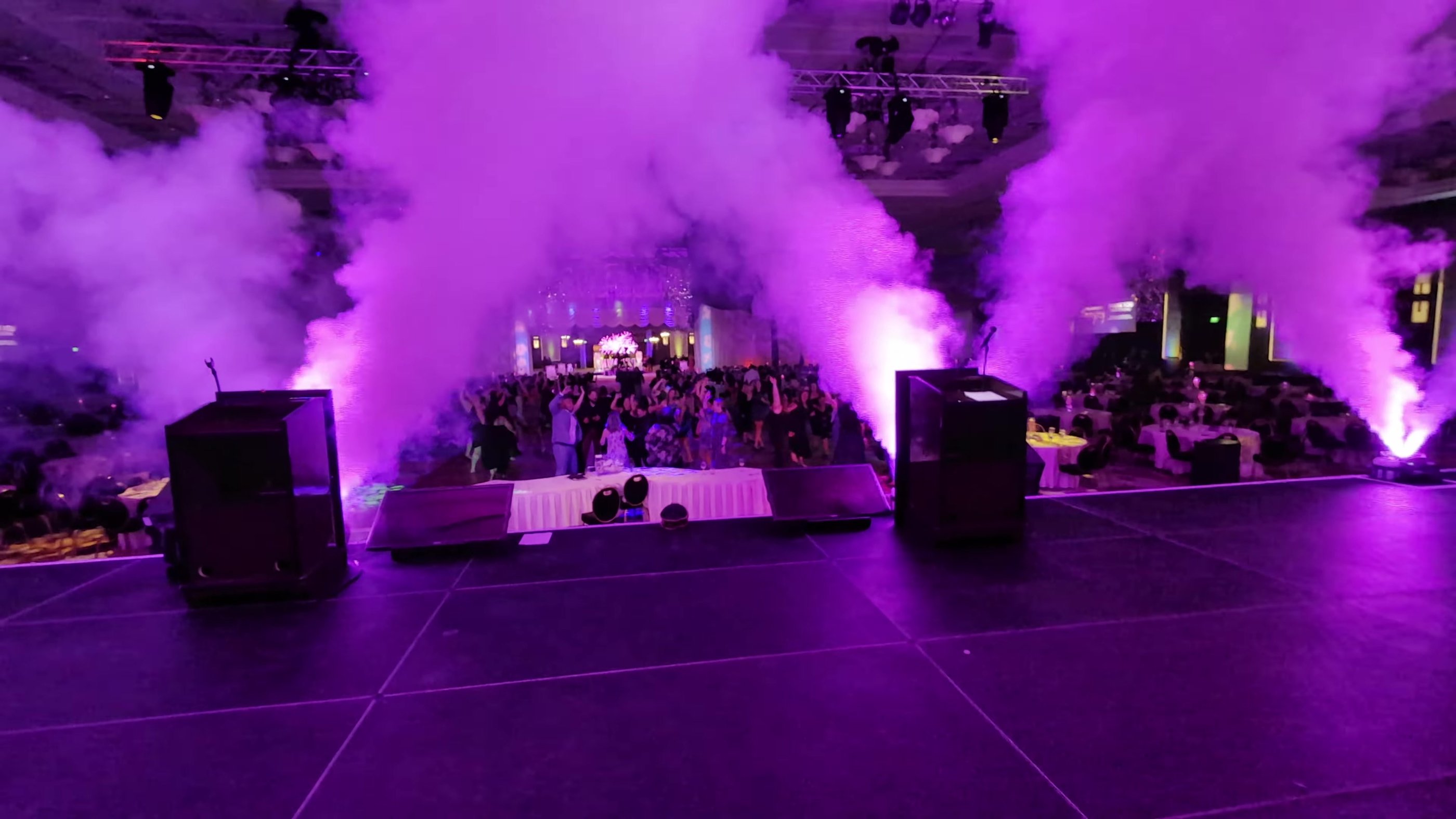 CO2 jets over a packed dance floor at Renown Health Celebrate Amazing in Reno