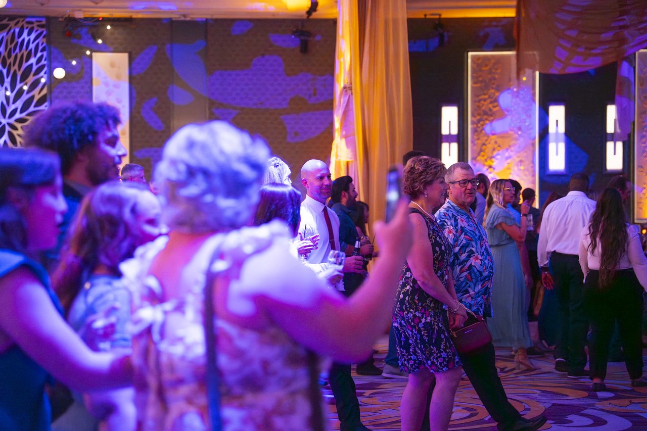 Renown guests dancing and filming on their phones