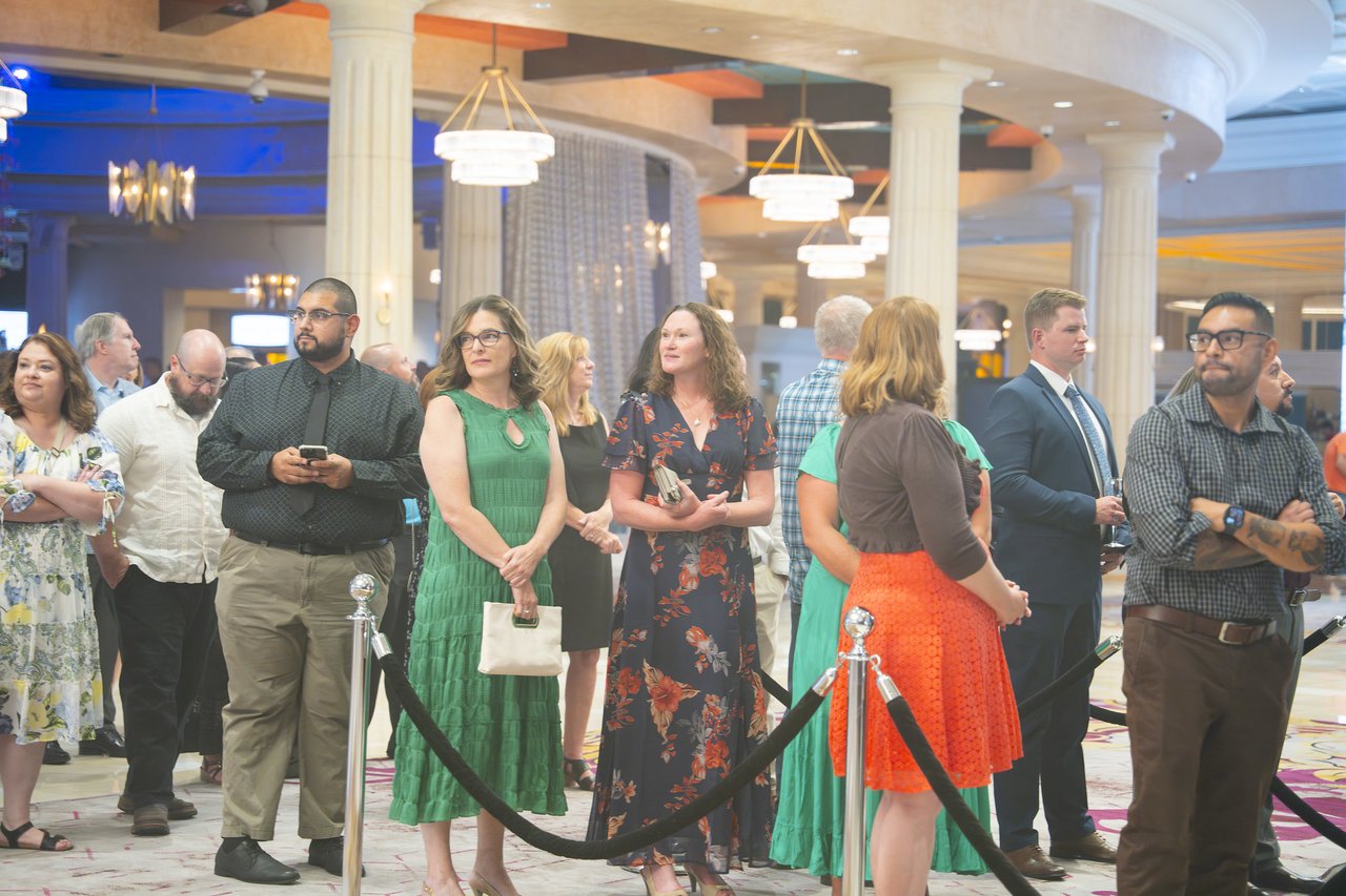 Renown guests waiting in the lobby line before the doors opened