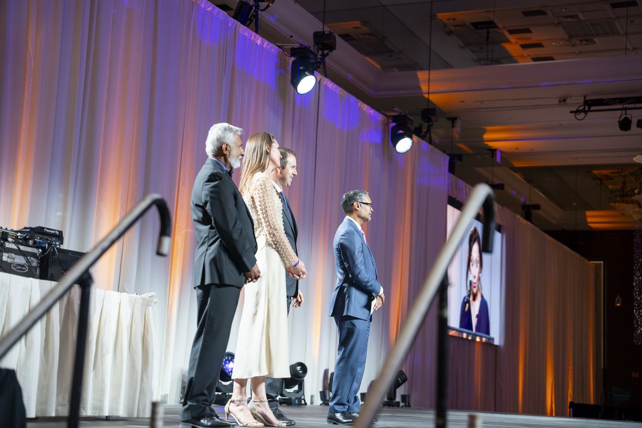Renown honorees walking across the stage