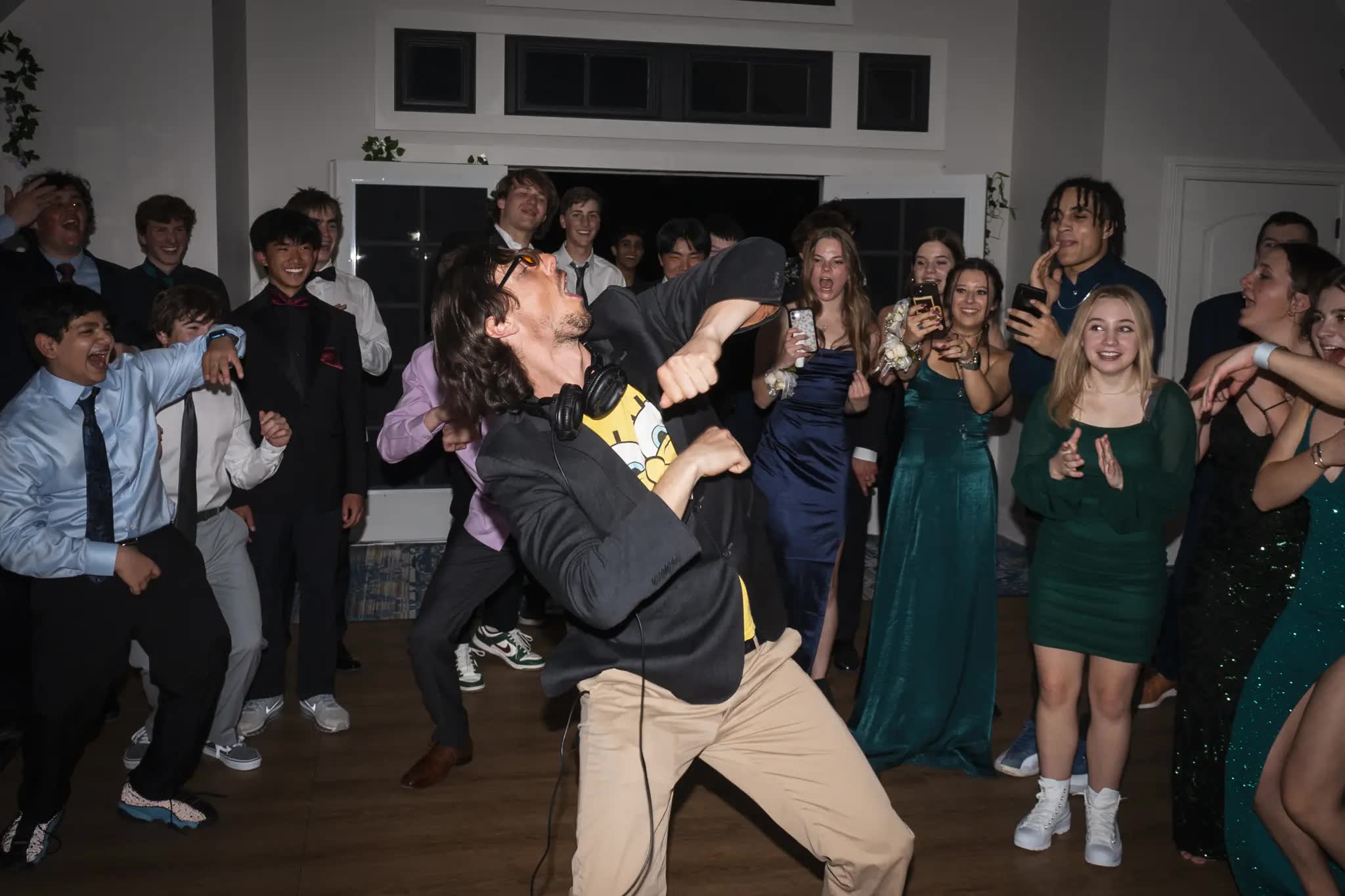 DJ Jon lighting up the room inside The Club at Rancharrah for the Sage Ridge School Senior Prom