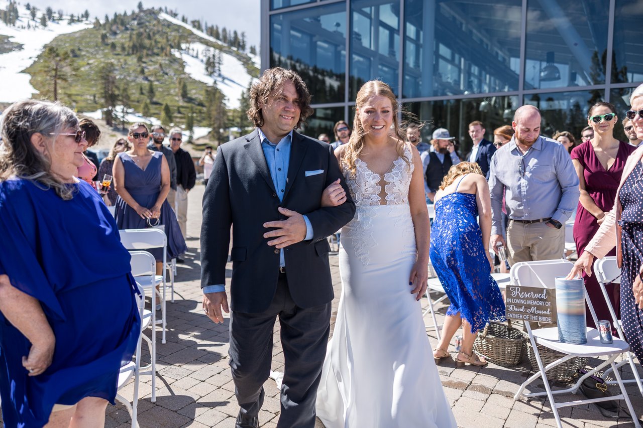 Ali walks up the aisle