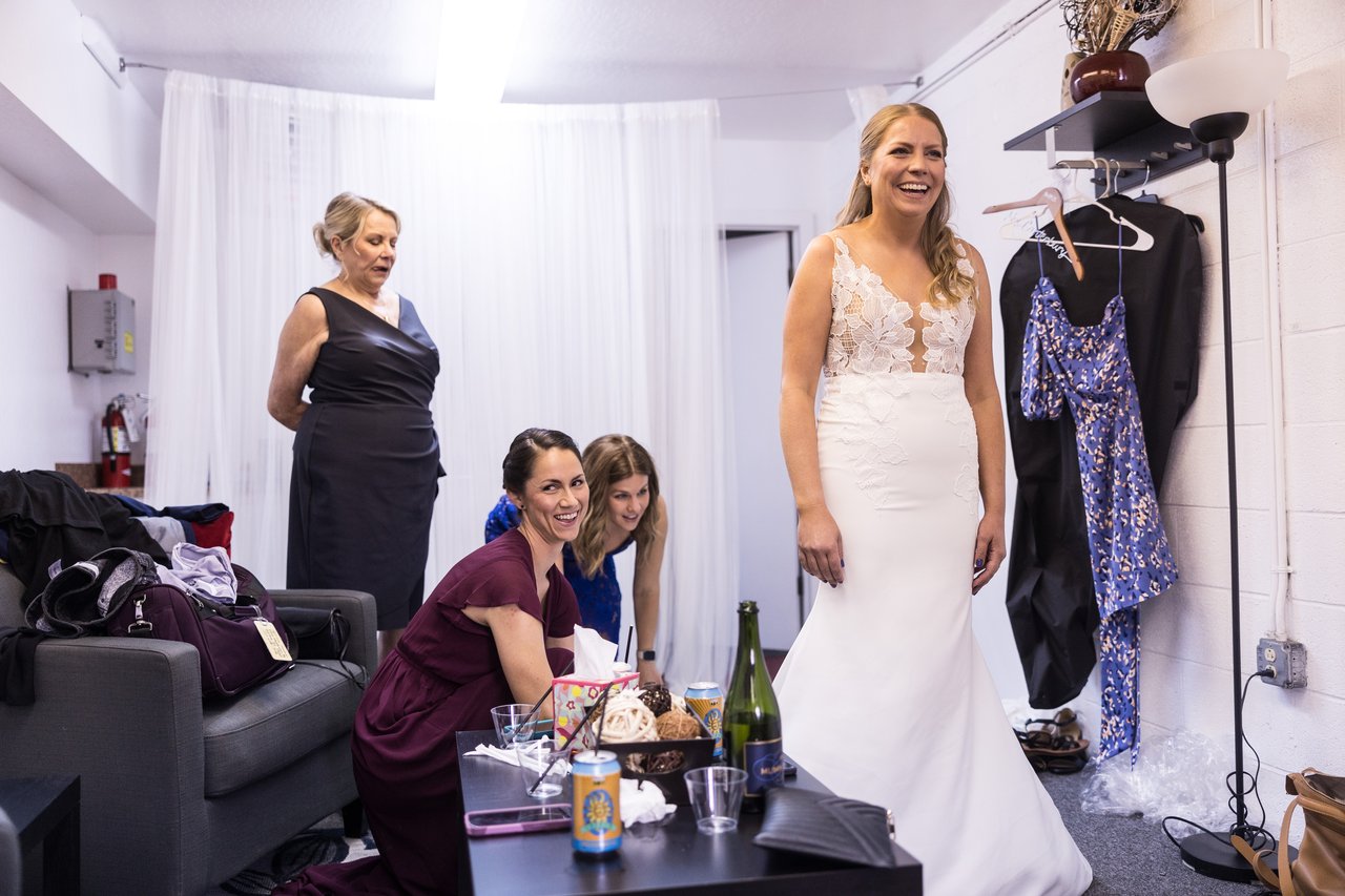 Ali in her dress with her girls
