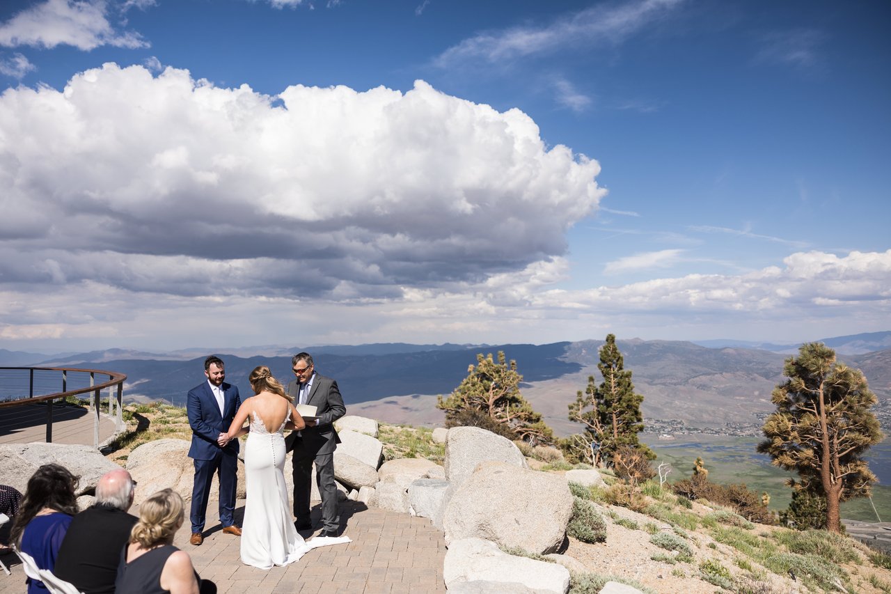 The ceremony under big clouds