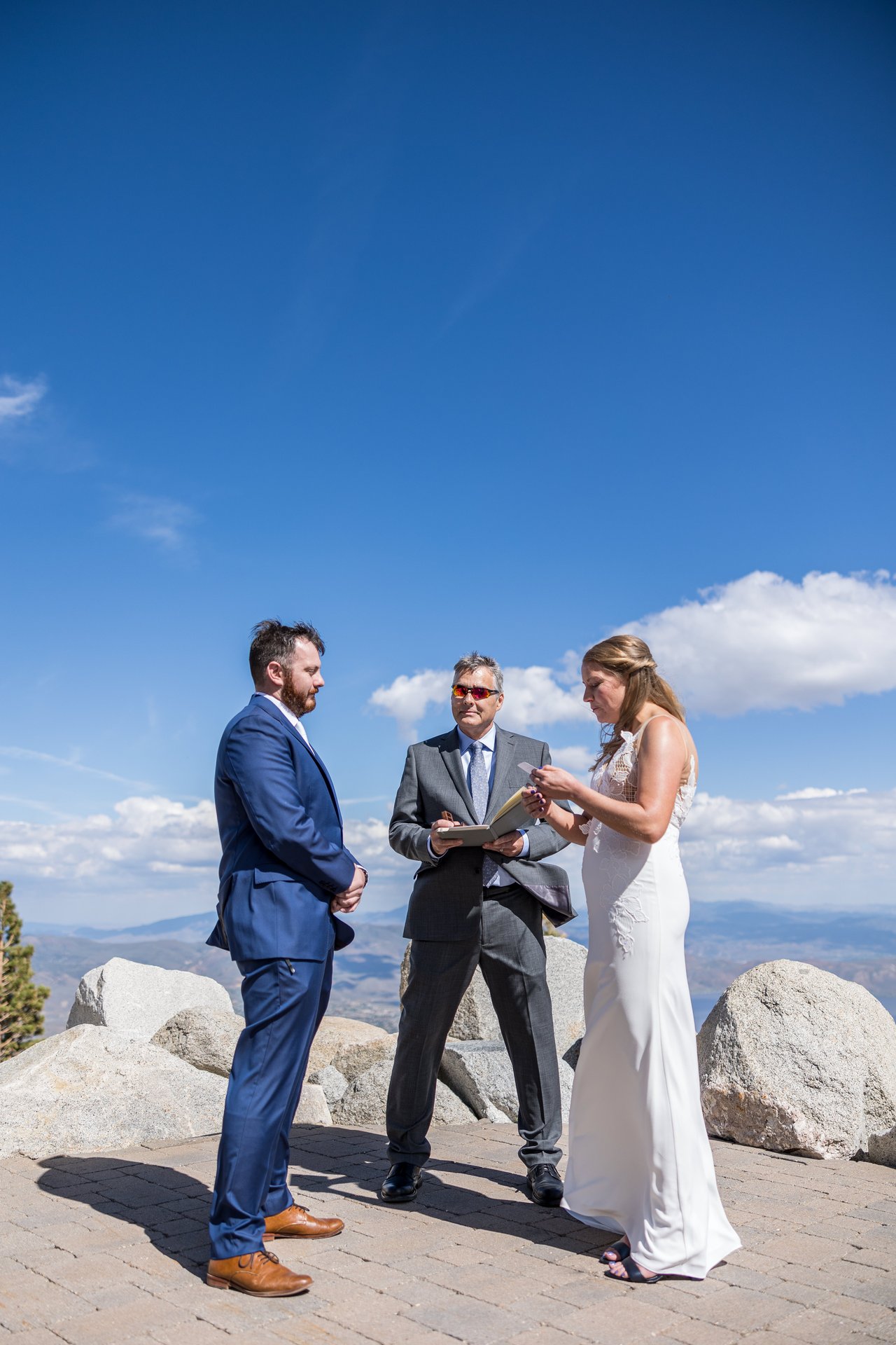 The ceremony under a huge blue sky