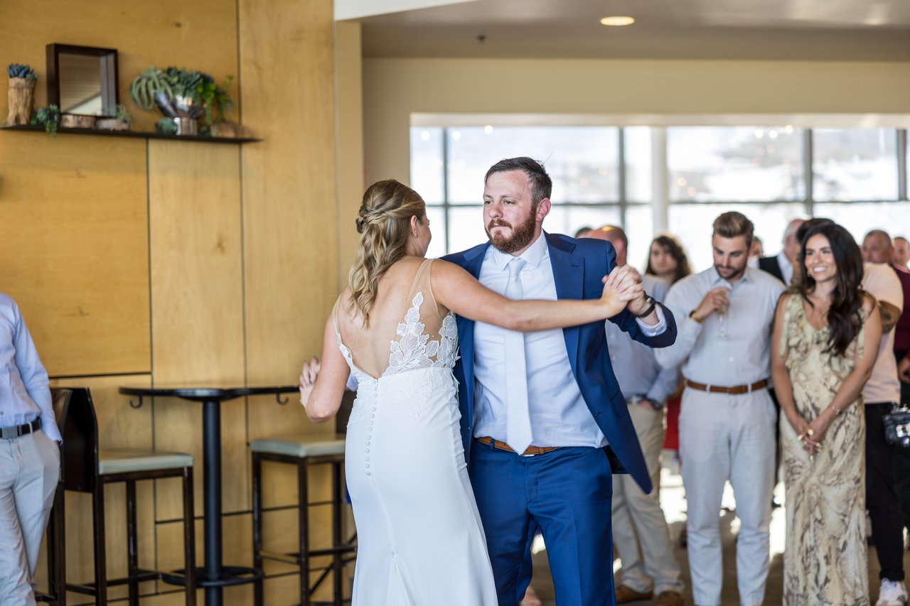 Ali and Robert dance with guests joining in