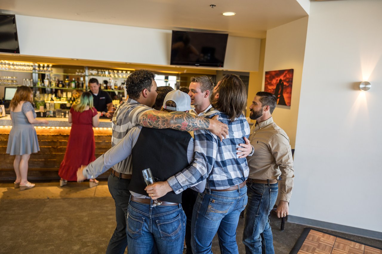Friends in a group hug