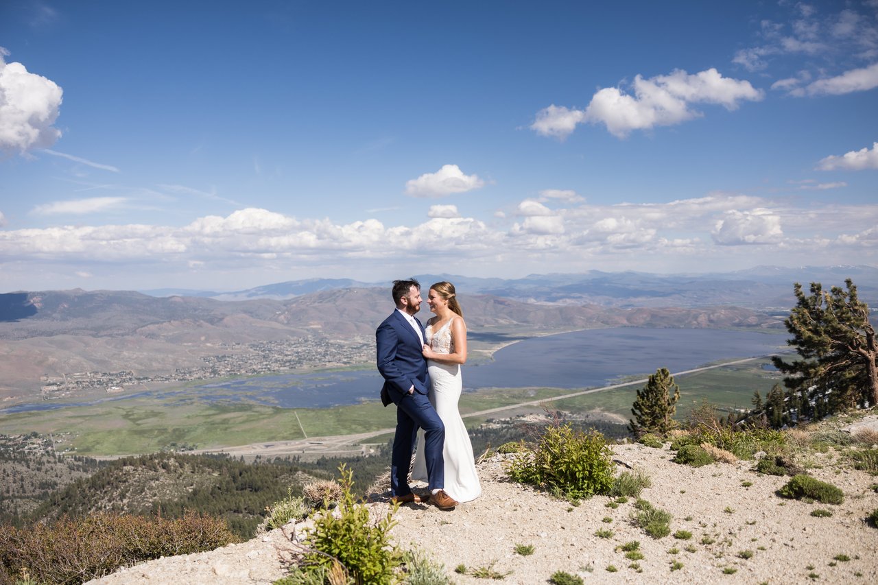 Ali and Robert on the ridge over Washoe Lake and the valley