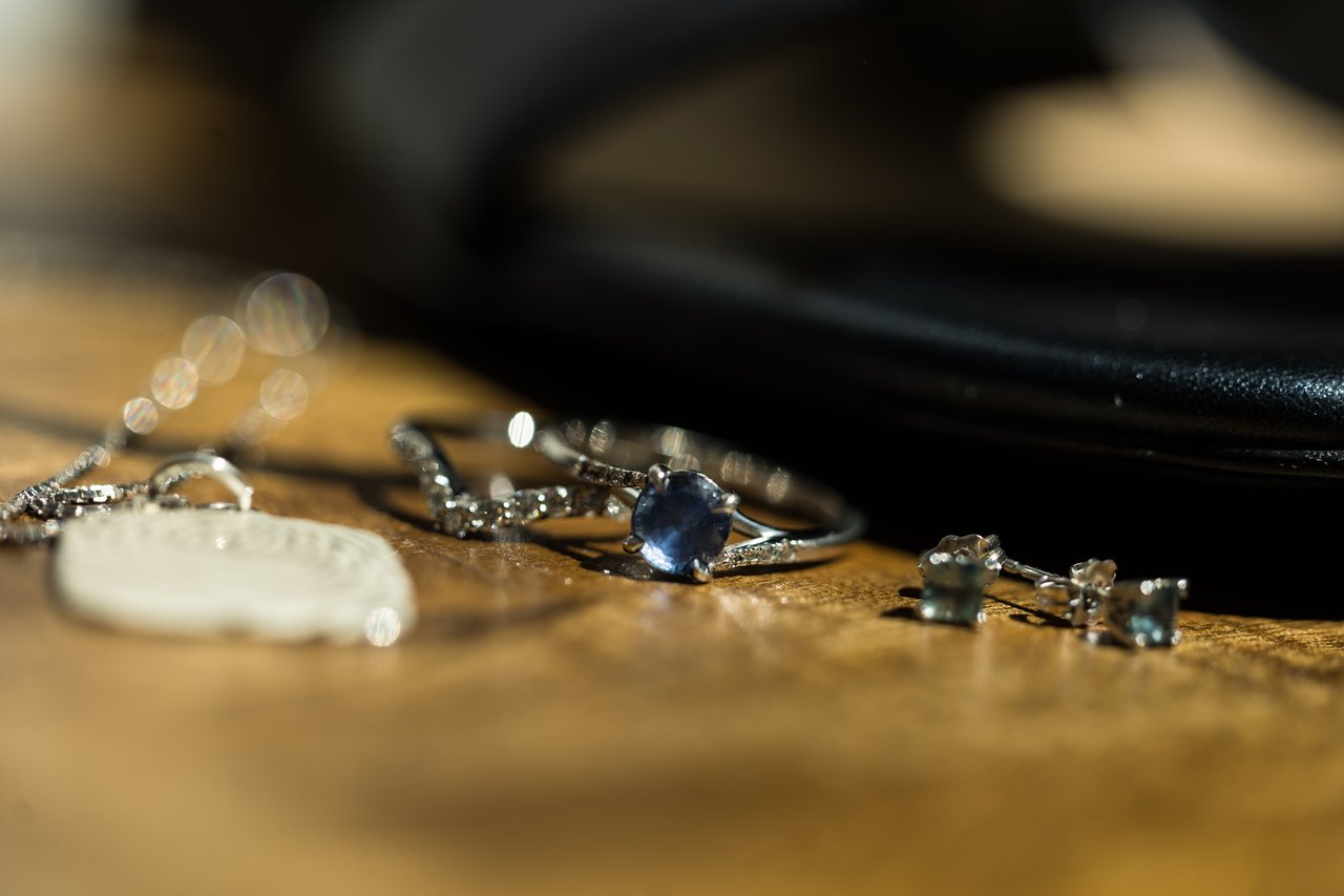 A close look at a sapphire ring