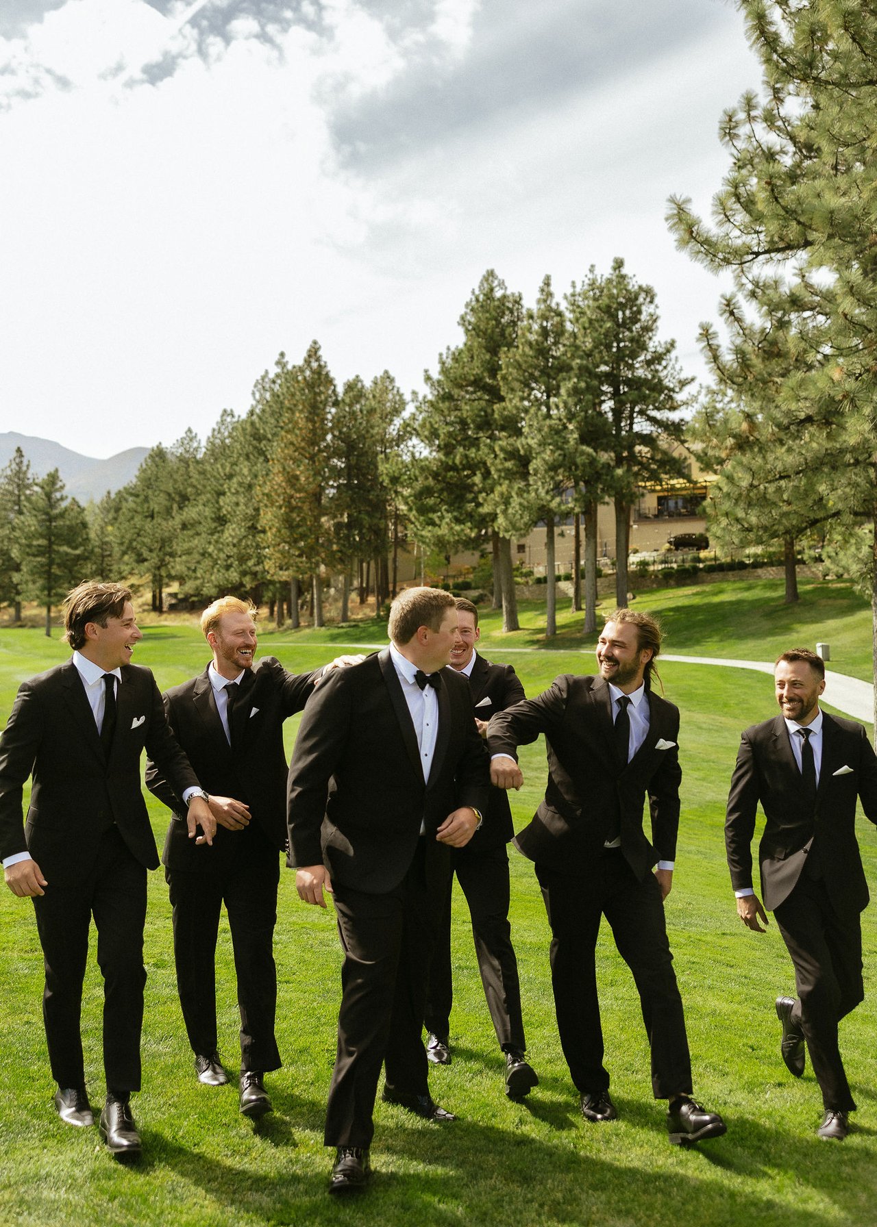 Drew and his groomsmen on the fairway
