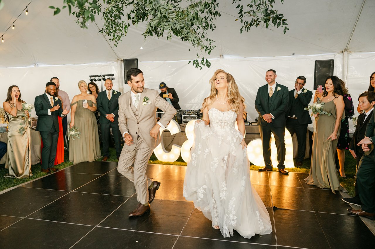 Britt and Chris hit their steps during the first dance