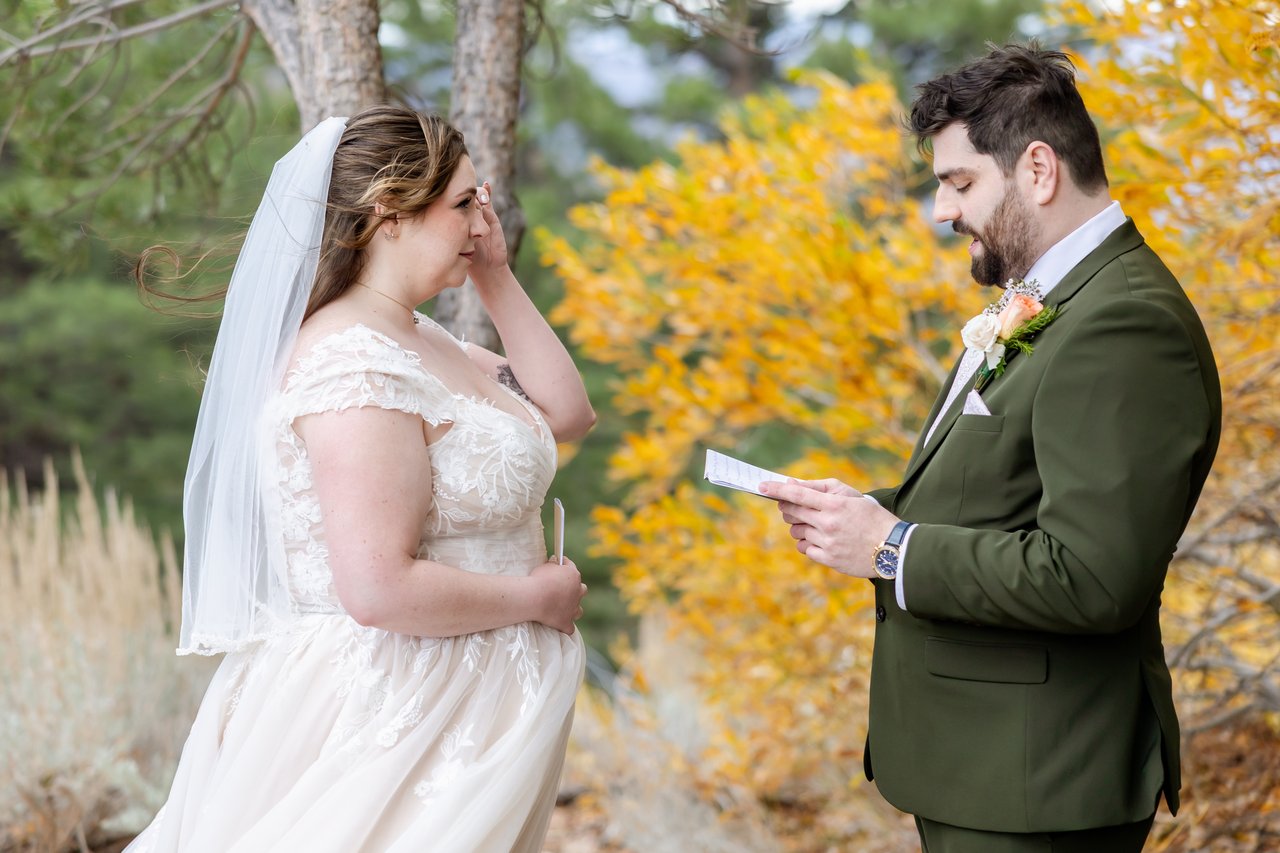 Brandon reads Danielle a letter as she wipes away a tear