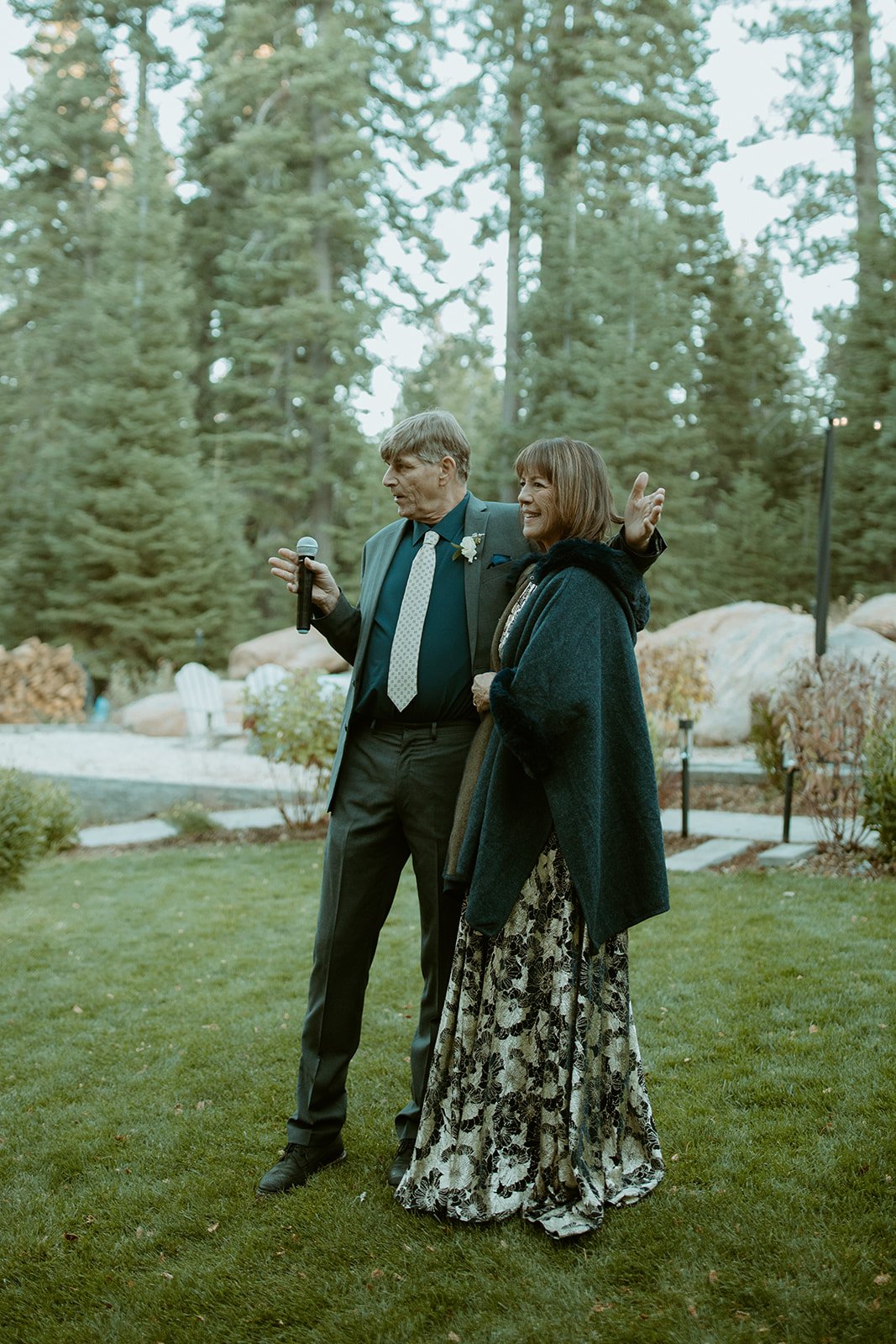 A couple dances onto the lawn during the grand entrance
