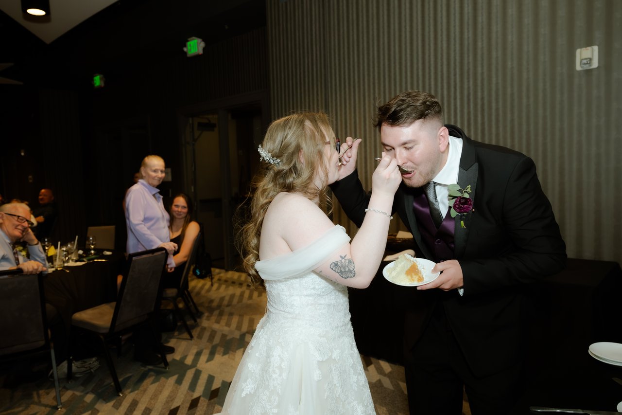 Hailey gets cake on Zen's face