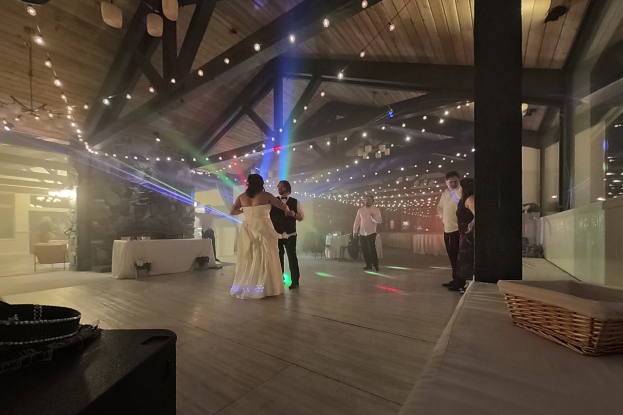 Jericha and George dance under the lasers as the night winds down