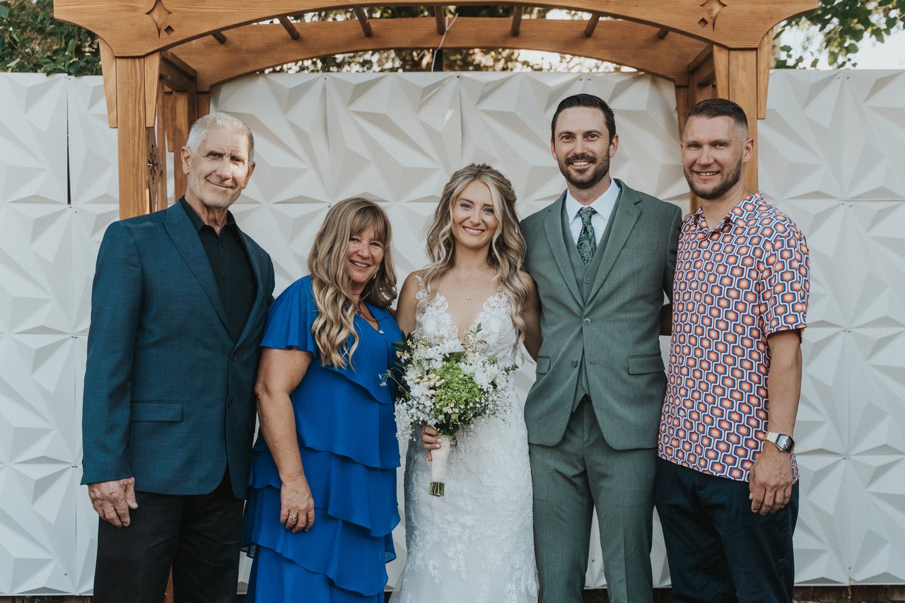 Lexy and Jeremy with Lexy's parents and family