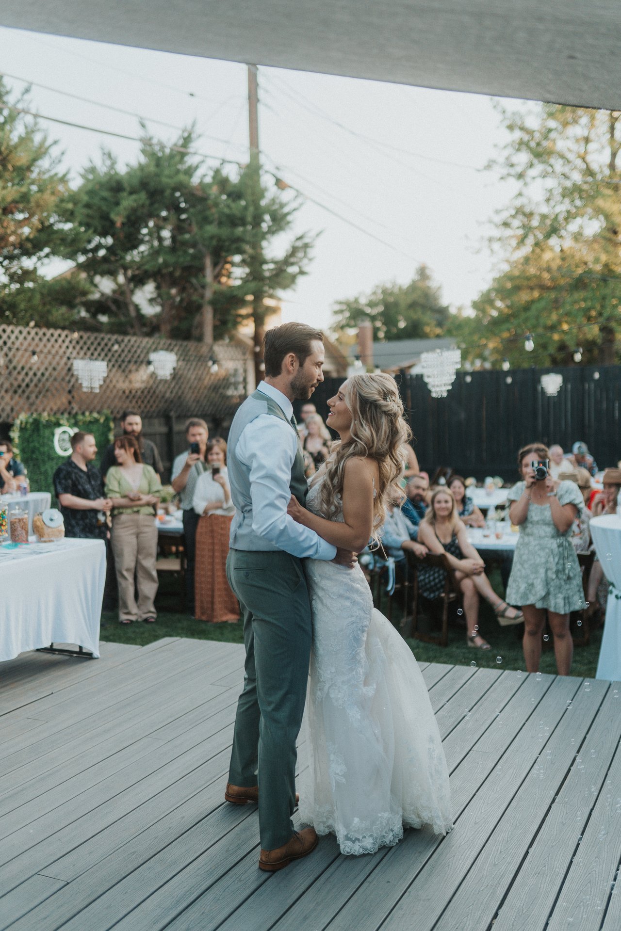 Lexy and Jeremy close together during their first dance