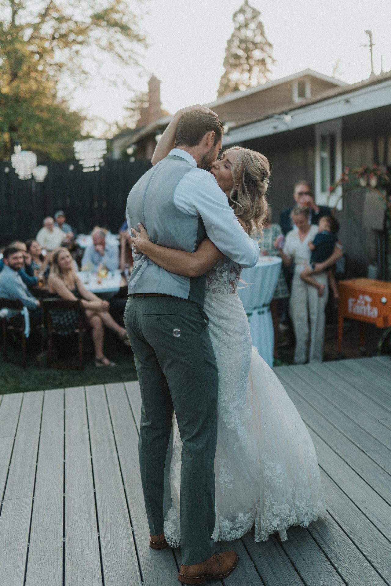 Jeremy holds Lexy close during their first dance