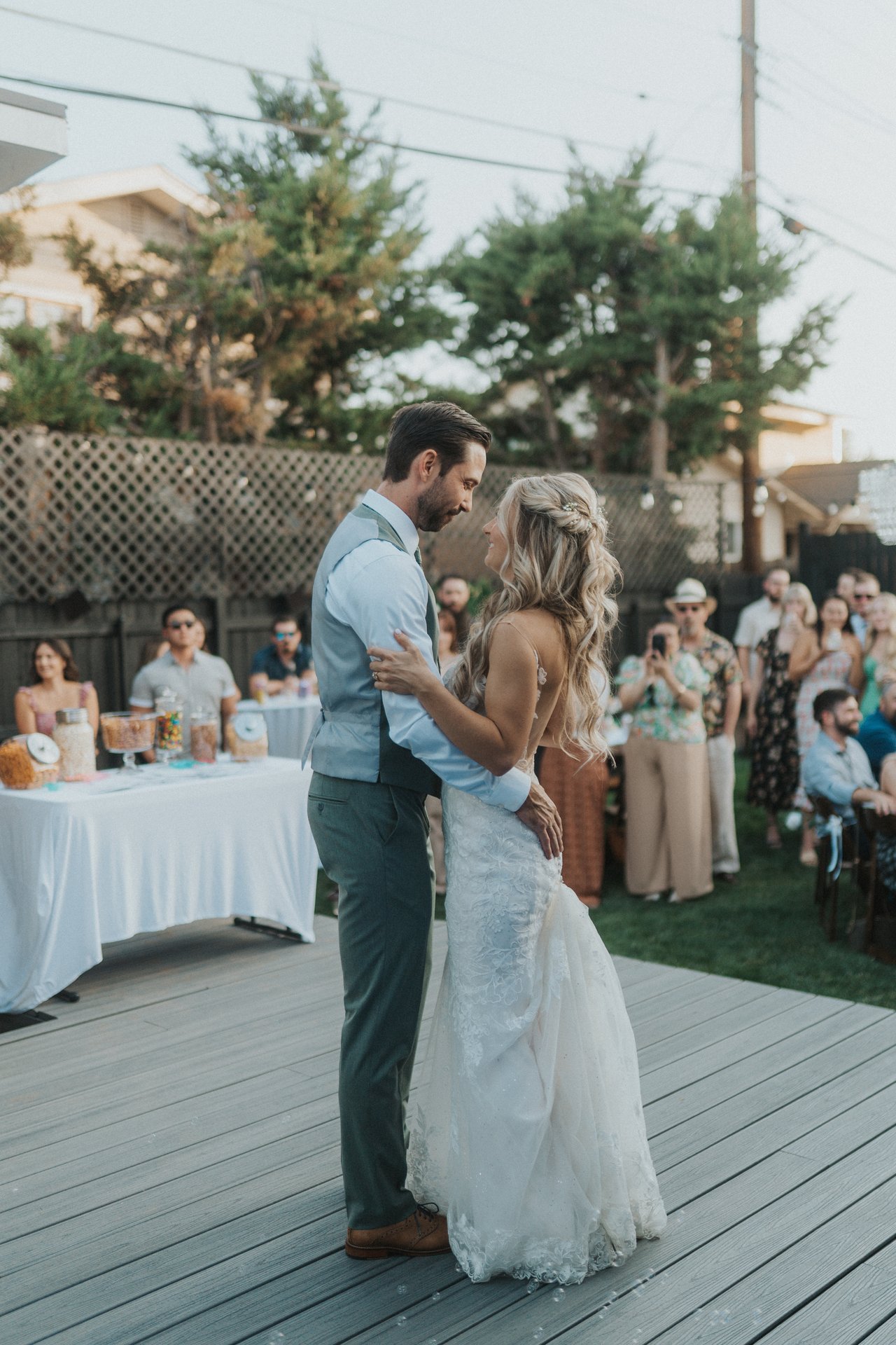 Lexy and Jeremy swaying on the deck