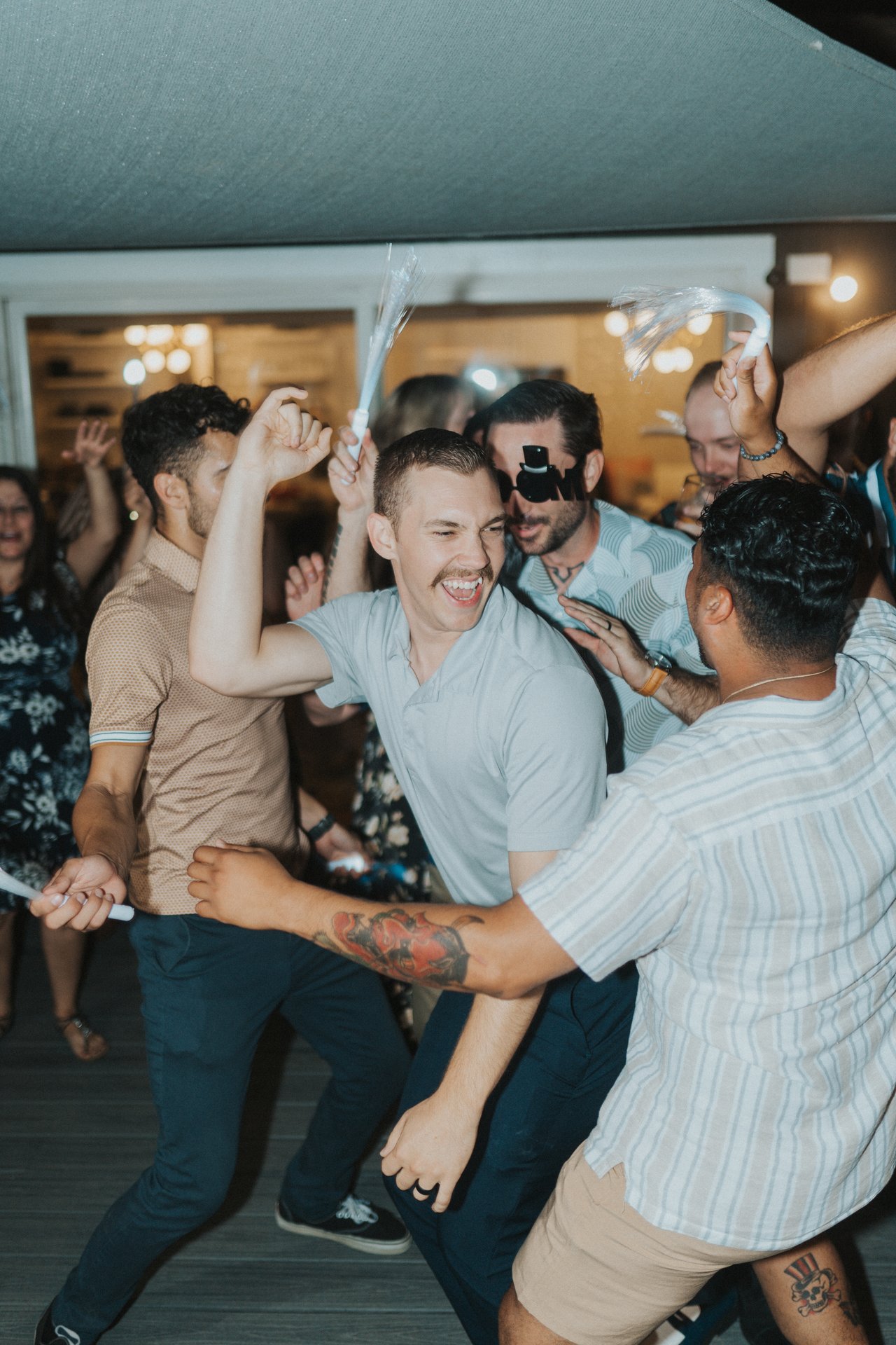 Friends dancing in a circle