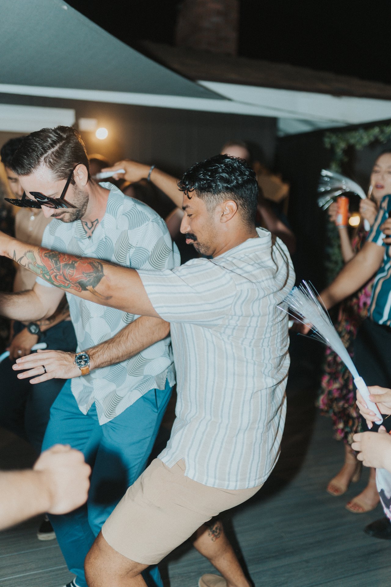 Jeremy and a friend dancing together