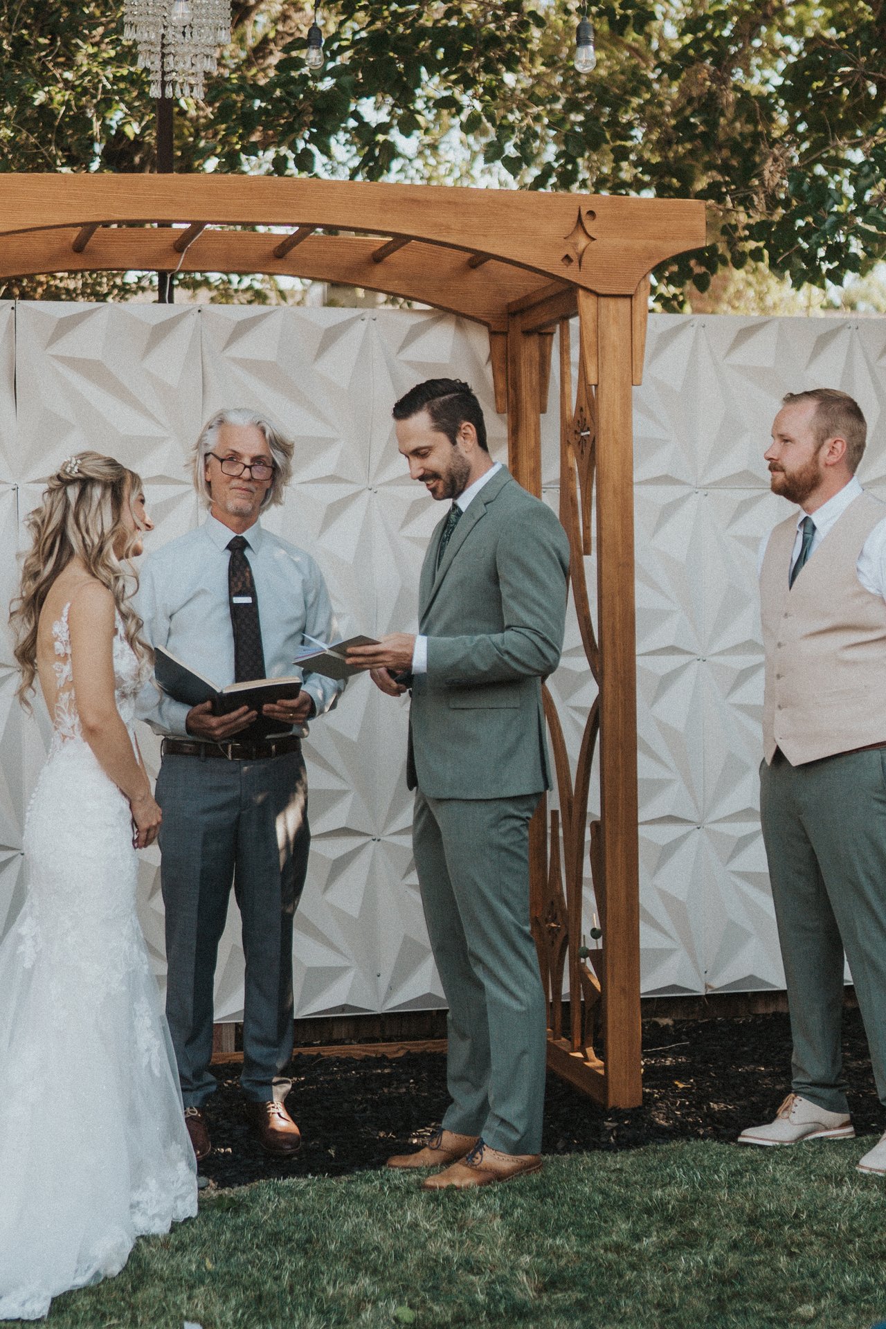 Jeremy smiles at Lexy during the ceremony