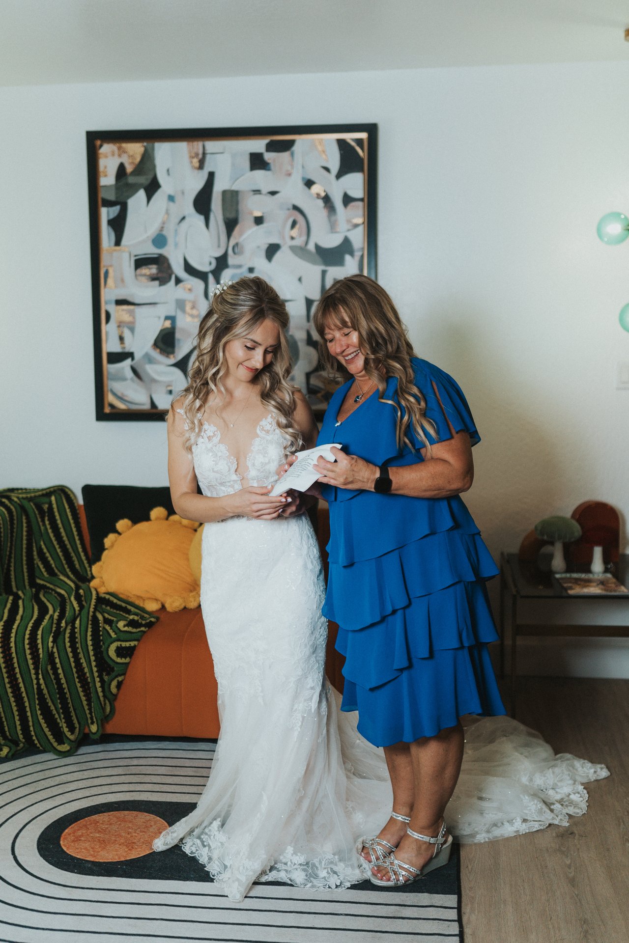 Lexy reads a letter from her mom