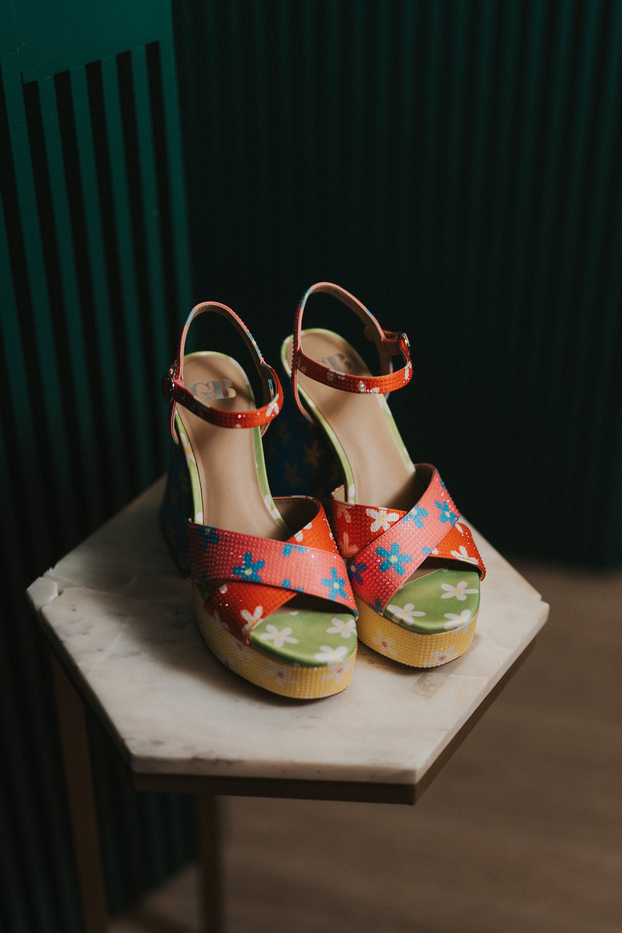 Lexy's white platform sandals