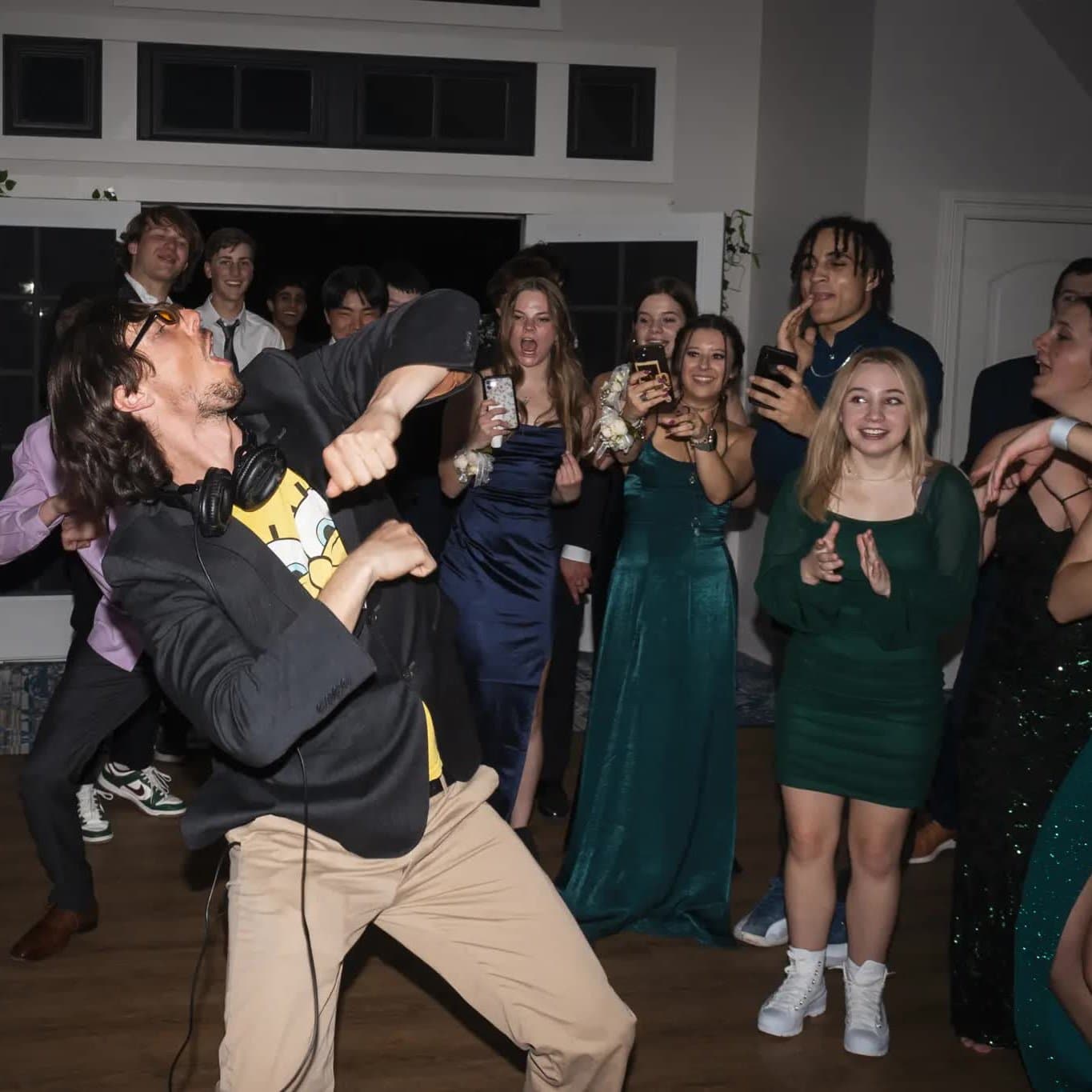 Students having fun at school dance