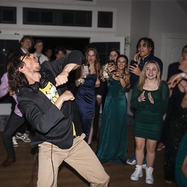 Students having fun at school dance