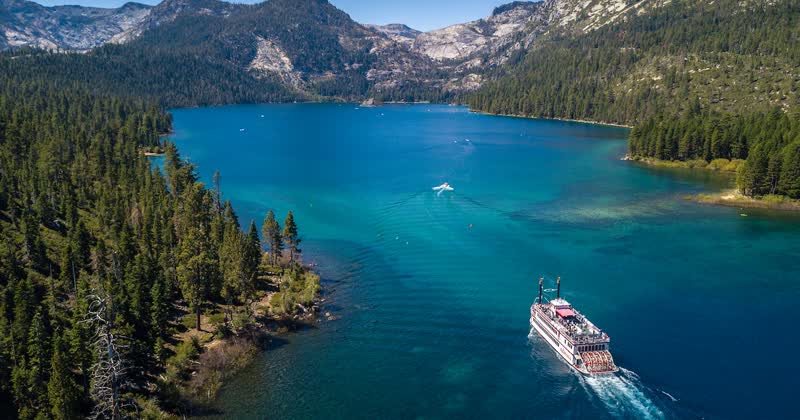 The beach at Zephyr Cove Resort on Lake Tahoe