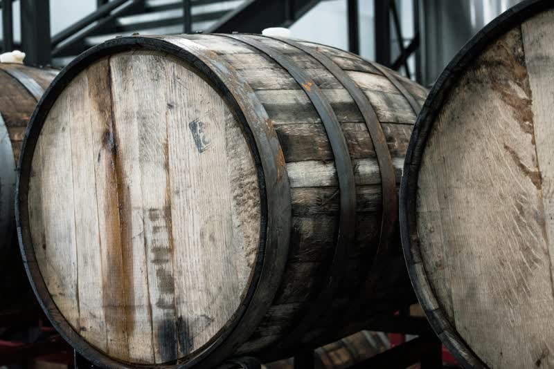 Wine barrels at Truckee River Winery